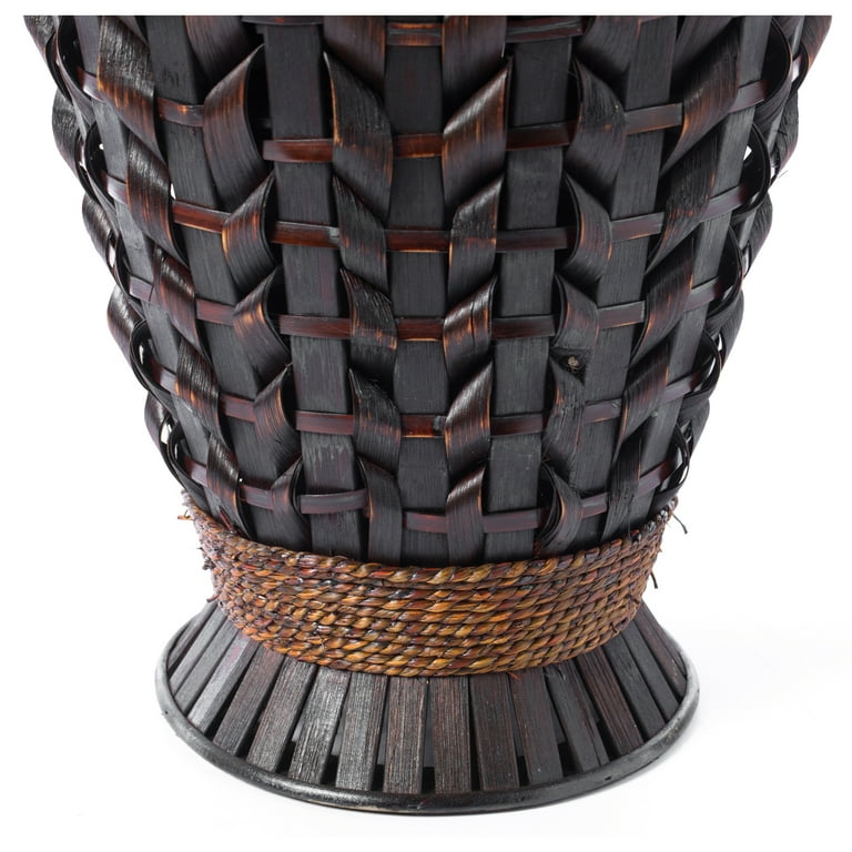 Tall Bamboo Floor Standing Vase with Wicker Woven Design 39