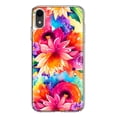 thumbnail image 1 of MUNDAZE Apple iPhone XR Shockproof Clear Hybrid Protective Phone Case Watercolor Paint Summer Rainbow Flowers Cover, 1 of 5
