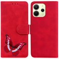 thumbnail image 1 of For Xiaomi Redmi Note 14 4G (164.84mm) Stand Case PU Leather Phone Cover Butterfly Printed - Green, 1 of 5