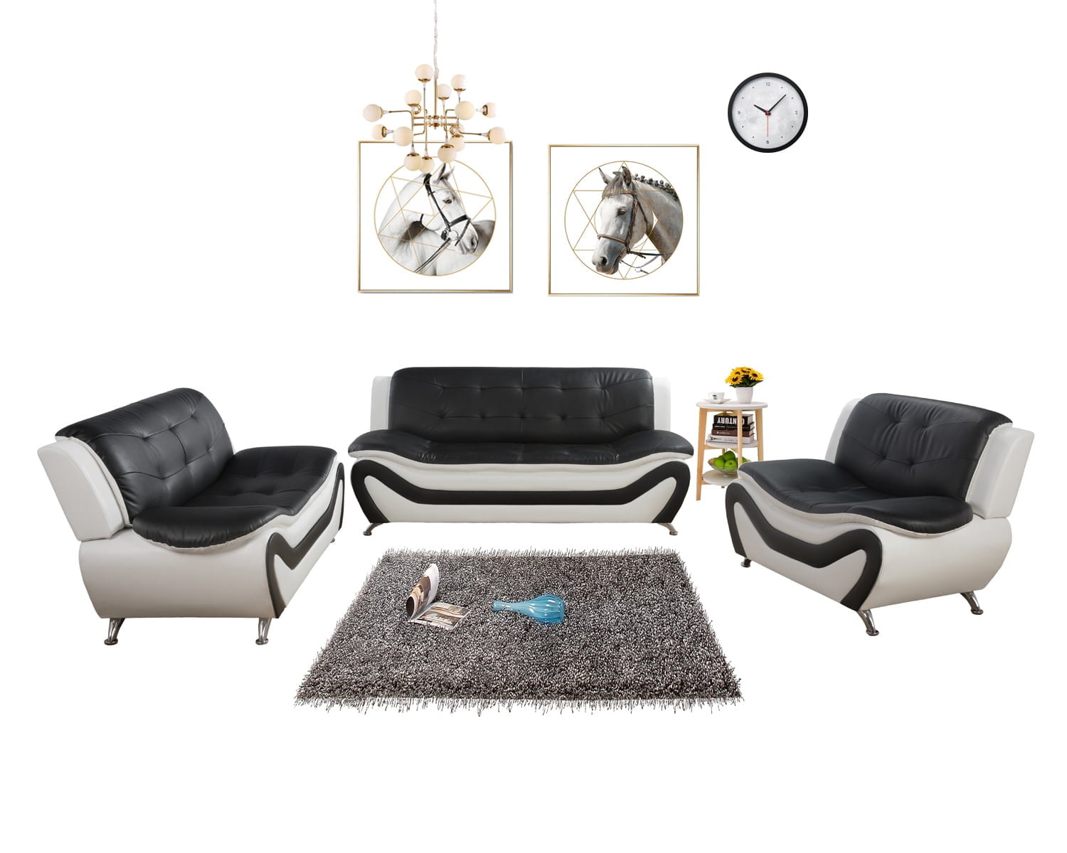 Ainehome Furniture Faux Leather Living Room Set SOFA & CHAIR (Set of 2)