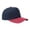Brick Red, variant on Unisex Two Tone Cotton Patchwork Hat,Suede Brim Flat Bill Trucker Baseball Cap, Adjustable Crown Cap,Blank Plain Crown Patchwork Hat for Running Hiking Fishing Travel Streetwear Skate Sky Blue