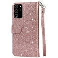 thumbnail image 3 of Samsung Galaxy Note20 Case, Dteck Bling Glitter PU Leather Zipper Wallet Case Cover With Hand Strap For Samsung Galaxy Note20 5G, Rosegold, 3 of 5