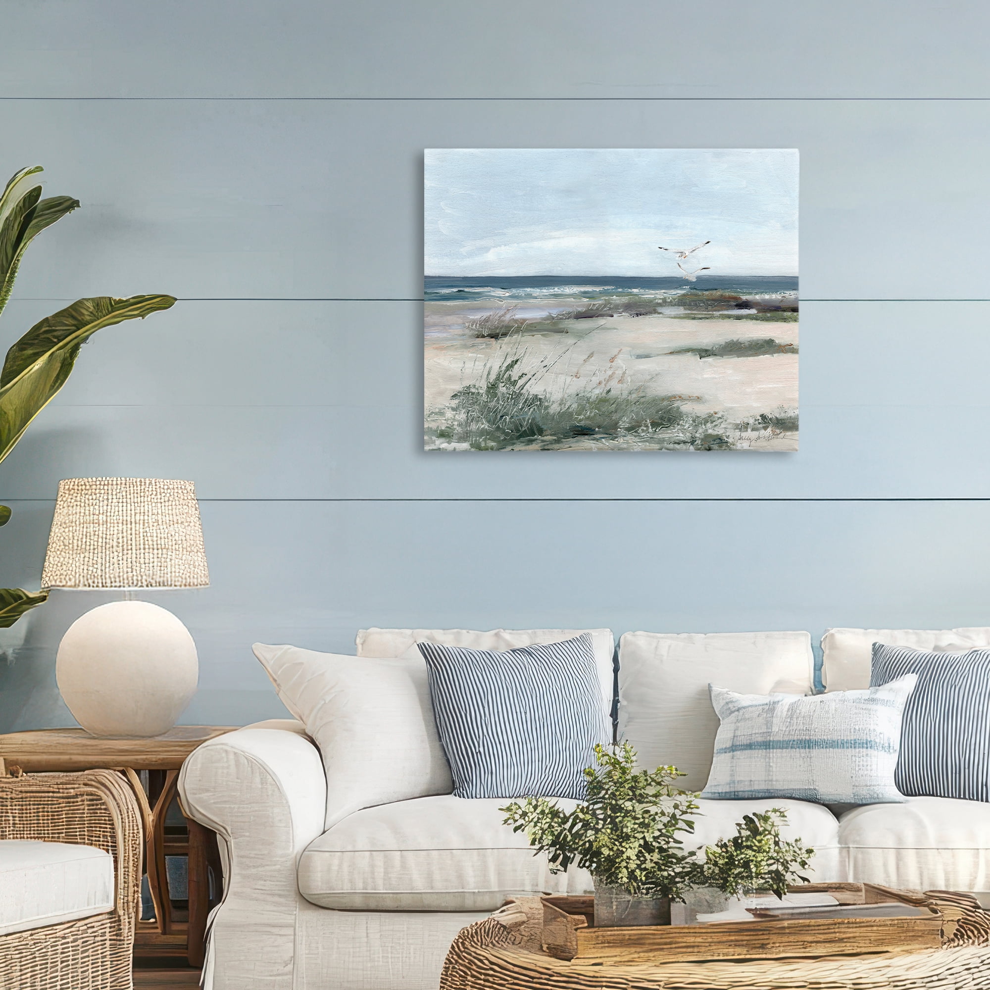 Stupell Industries Seagull Pair over Waves Canvas Wall Art, design by Sally Swatland