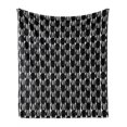 thumbnail image 1 of Octopus Soft Flannel Fleece Blanket, Abstract Retro Style Silhouettes Marine Monster Characters Simplistic Design, Cozy Plush for Indoor and Outdoor Use, 50" x 70", Black and White, by Ambesonne, 1 of 6