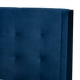 thumbnail image 5 of Baxton Studio Gothard Modern and Contemporary Navy Blue Velvet Fabric Upholstered and Dark Brown Finished Wood King Size Platform Bed, 5 of 10