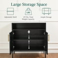 thumbnail image 6 of Best Choice Products Arched 2-Door Rattan Cabinet, Sideboard, Buffet, w/ Cord Cutout, Adjustable Storage Shelf - Black, 6 of 9