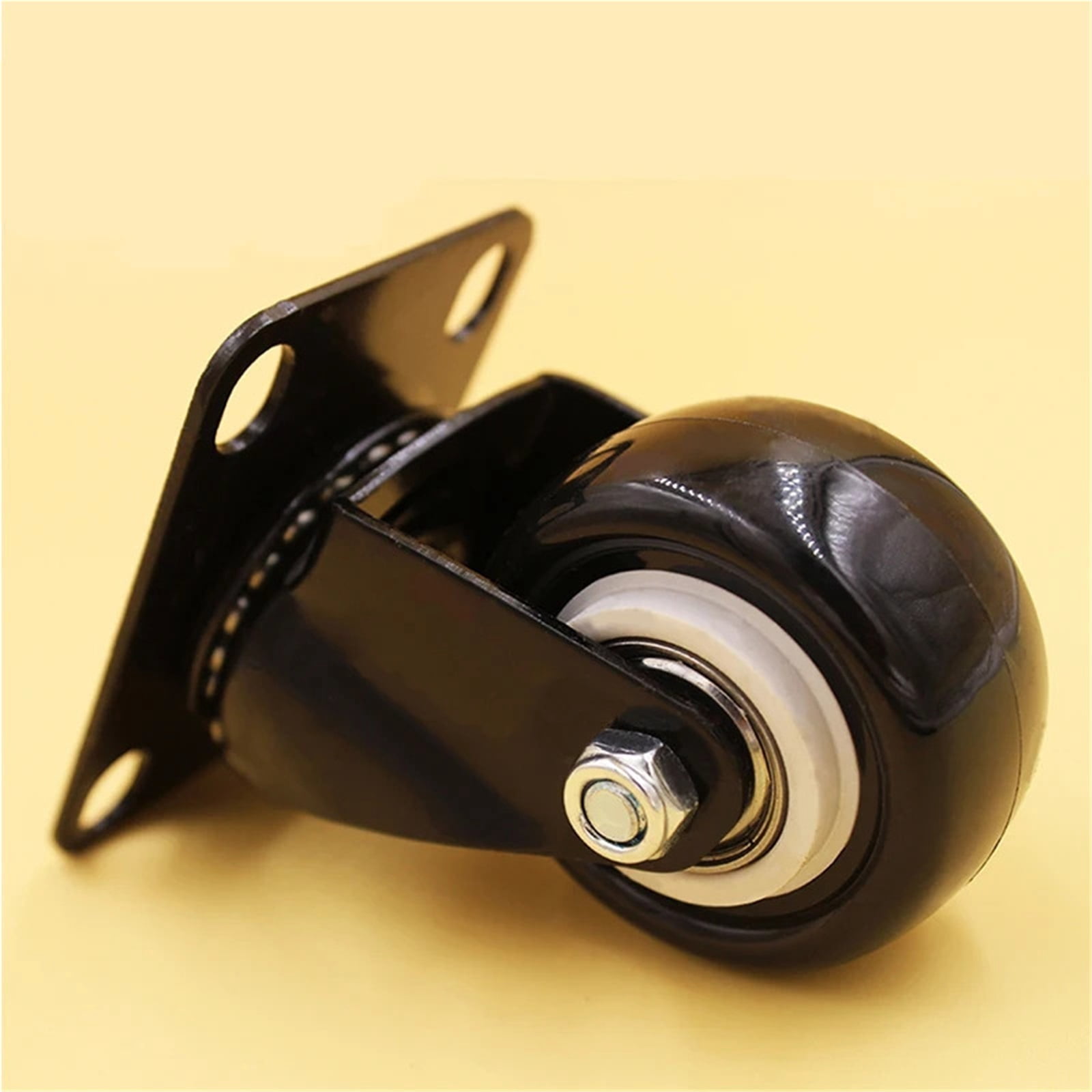 4PCS Black 1.5'' Rubber Swivel Office Chair Heavy Duty 50kg Caster Trolley Furniture Hardware Universal Brake Wheels Rubber ,Reliable