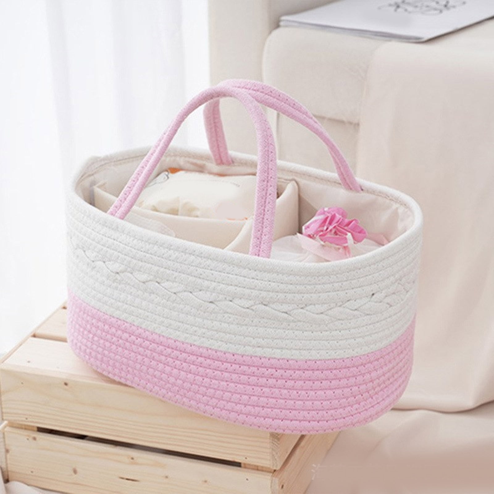 Large Capacity Baby Diaper Storage Basket Portable Nappy Organiser Case Container for Nursery and Car Item Store
