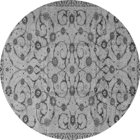 Ahgly Company Indoor Round Persian Gray Traditional Area Rugs, 7' Round