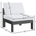 thumbnail image 3 of Meridian Furniture Nizuc White Outdoor Patio Armless Chair, 3 of 8