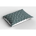 thumbnail image 2 of Ambesonne Leaves Pillow Sham 2 Pack, Modern Art Tropical Foliage, 36"x20", Dark Teal White Black, 2 of 3