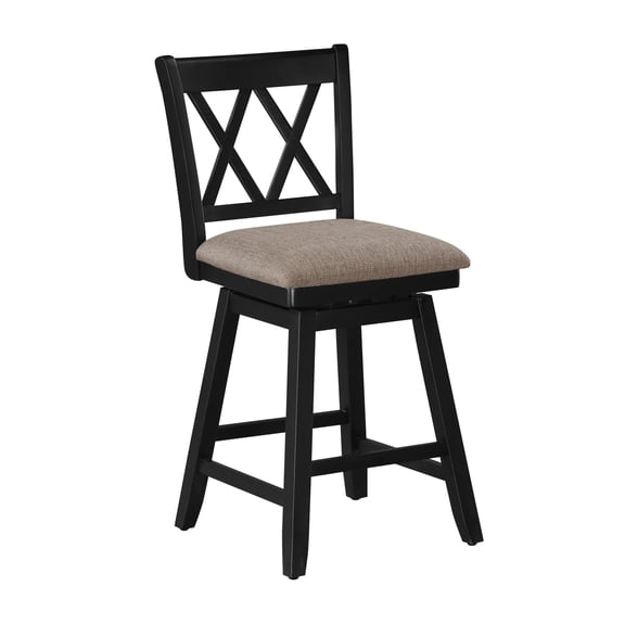 24" Brookline Swivel Counter Stool in Black