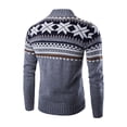 thumbnail image 2 of Seyurigaoka Christmas Men Juniors Sweater, Color Block Long Sleeve Stand Collar Knit Cardigan, 2 of 4