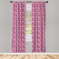 thumbnail image 3 of Ambesonne Harbour Stripe Curtains, Blue Anchors, Pair of 28"x84", Dark Blue Magenta White, 3 of 5