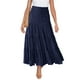 thumbnail image 2 of Gibobby faldas para mujer invierno Falda larga bohemia de cintura alta elástica de verano para mujer Falda larga informal con cordón A Line(Azul marino， M), 2 of 5