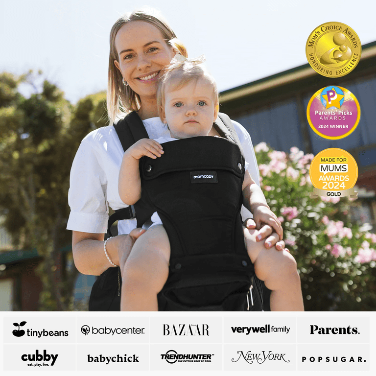 Momcozy Baby Carrier with Hip Seat, 2-in-1 Detachable Hip Seat