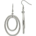thumbnail image 1 of Stainless Steel Polished And Textured Double Oval Dangle Earrings Made In China sre988, 1 of 5