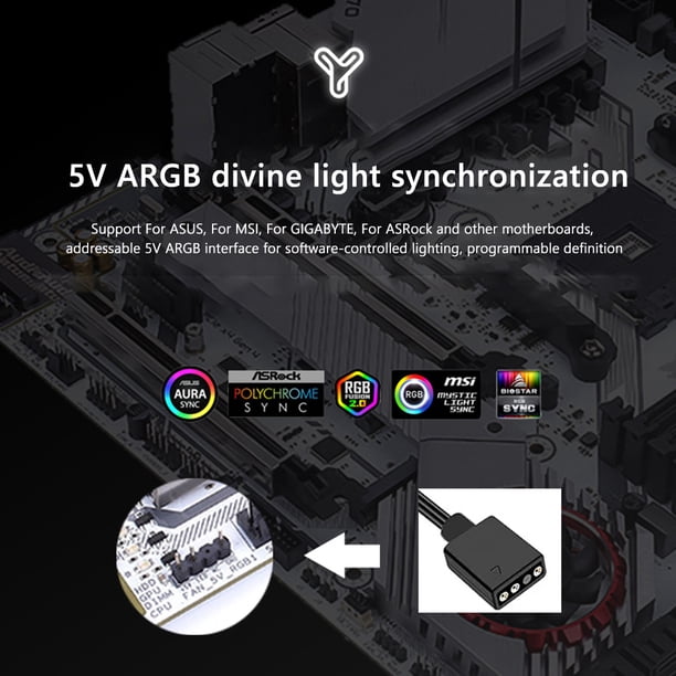 Disipador De Calor Disipador de calor M.2 Nvme 5V 3PIN ARGB SSD Cooler AURA Sync para M.2 2280 (Blanco)