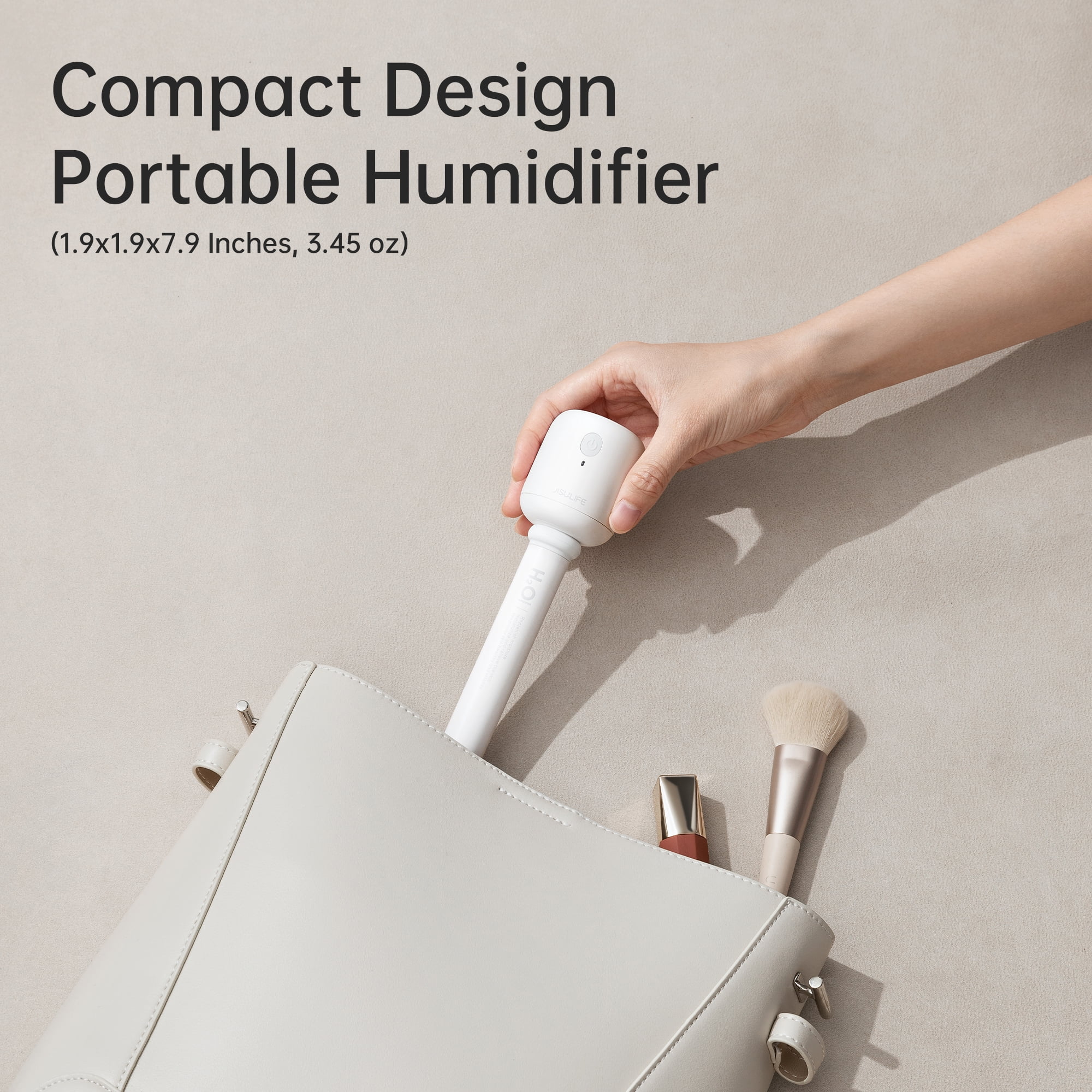 JISULIFE Humidificateur d'air à brume froide 3600 mAh, mini humidificateur  portable de 500 ml, petit humidificateur personnel, arrêt automatique