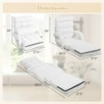 thumbnail image 3 of Unbranded Indoor Chaise Lounge Sofa, Folding Lazy Sofa Floor Chair with 6-Position Adjustable Backrest Lumbar Pillow, Folding Padded Lounger Bed with Armrests, Assembly-Free (White), 3 of 9