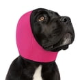 thumbnail image 2 of Noise Cancelling Ear Wrap, Dog No Shake Ear Muffs Noise Protection Firework Thunder Vacuum, Comfortable Quiet Dogs Calming Hoodie, Adjustable for Grooming Bathing & Swimming (Rose Red,XL), 2 of 5