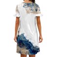 thumbnail image 2 of Innerwin Robe d'Été Évasée pour Femmes, mini-Robe Courte Bohème, Tunique Décontractée, Robe t-Shirt, Marbre TG, 2 of 3