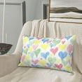 thumbnail image 5 of Sikiie Hand Drawn Colored Hearts Print Plush Pillow Cover, Wrinkle-proof and Stain-resistant Pillow Protector without Pillow Core, Home Decoration-16"x24", 5 of 6
