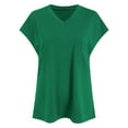 thumbnail image 4 of vigerkar Womens Summer Tops Short Sleeve Shirts for Women V Neck Basic Fashion Clothes With Pocket Green, XL, 4 of 9