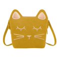thumbnail image 1 of Lindo bolso de hombro para niñas pequeñas, mini bolsos de princesa, bolso bandolera con forma de gato, amarillo JM, 1 of 5