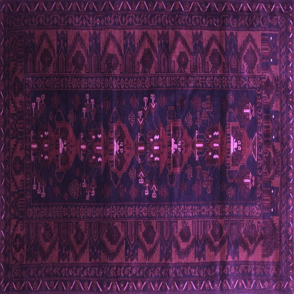 Ahgly Company Indoor Square Persian Purple Traditional Area Rugs, 8' Square