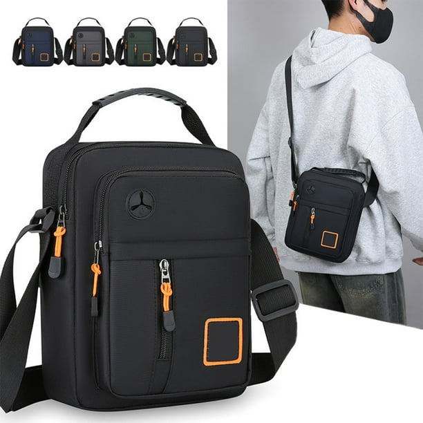 Bolsa cruzada exterior de gran capacidad | Cabestrillo multifuncional para el hombro en el pecho | Tela engrosada, múltiples compartimentos, correa ajustable | Verde Ejército, Azul Oscuro, Gris
