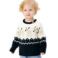 thumbnail image 2 of Mercatoo I𝐧fant Baby Boys Girls C𝐚rtoon Dog Pattern Knitted Pullover Long Sleeve Crewneck Button Sweater Tops Winter Warm, 2 of 5