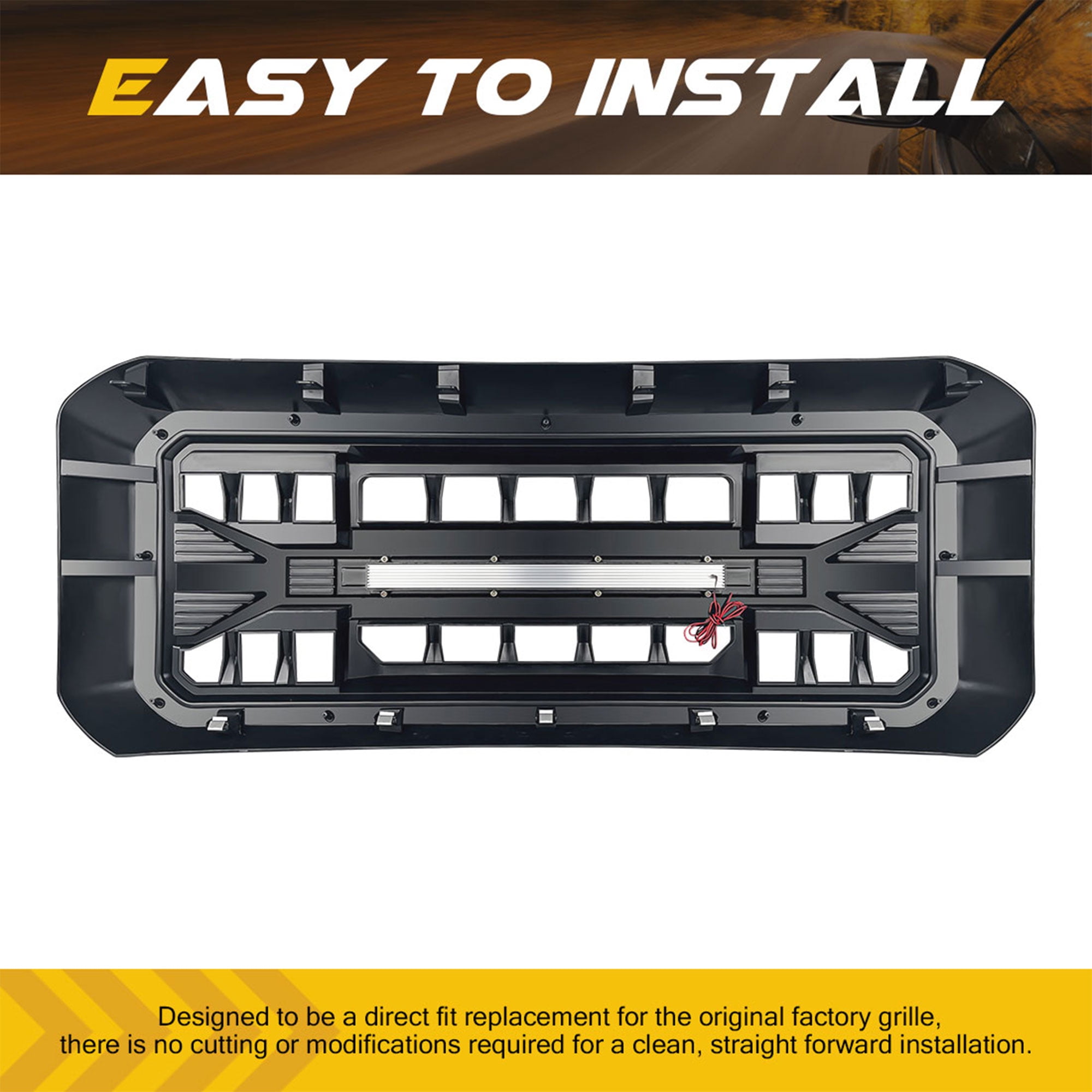 AMERICAN MODIFIED Armor Grille w/Off Road Lights for 11-16 Ford Super Duty