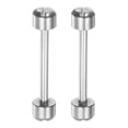 thumbnail image 1 of Uxcell 2 piezas de tubo de tornillo para reloj de 20 mm de diámetro interior, pasadores de correa de reloj de acero inoxidable, tono plateado, 1 of 5