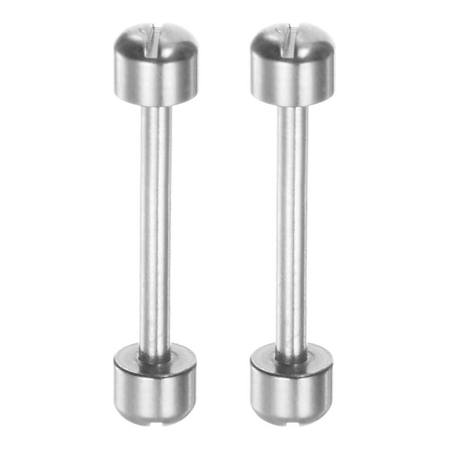 Uxcell 2 piezas de tubo de tornillo para reloj de 20 mm de diámetro interior, pasadores de correa de reloj de acero inoxidable, tono plateado