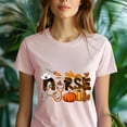 thumbnail image 5 of Nurse Graphic T-Shirt with Pumpkins and Medical Icons Design, White, Size 2XL, 5 of 6