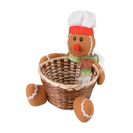 

Santa Claus Snowman Deer Storage Baske Christmas Candy Storage Basket Gift Decorations Indoor Outdoor Tree Table Wall Ornaments Party Games