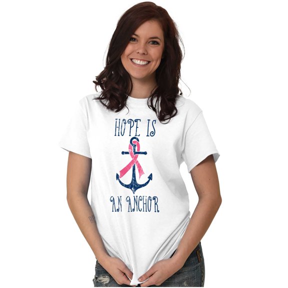 BCA Pink Ribbon Hope is An Anchor Women's Graphic T Shirt Tees Brisco Brands S