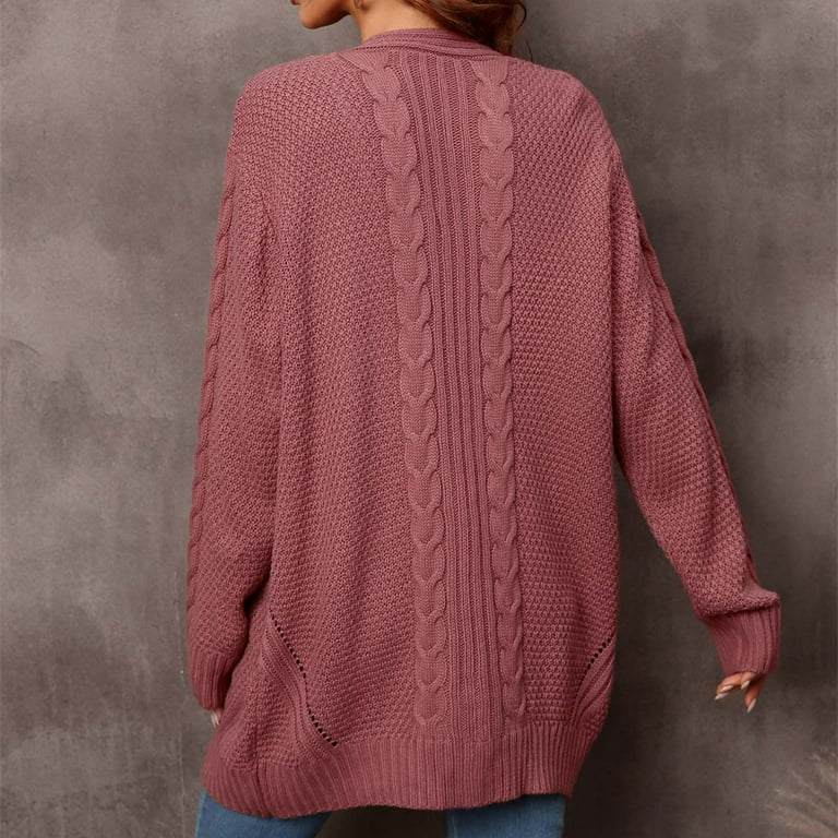 Solid Color Long Sleeve Irregular Knit Cardigan Solid Color Long Sleeve Irregular Knit Cardigan