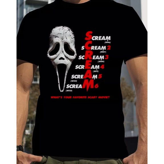 Ghostface Scream Whats Your Favorite Scary Movie Halloween 2024 Tshirt Men