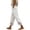 *White, variant on VBVC Women's Drawstring Cotton-Linen Pants,Hollow Out Eyelet Cropped Trousers For Women,Ladies Casual Lightweight Summer Beach Pants with Pockets,Army Green,S-3XL