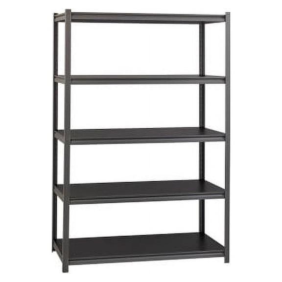 Lorell 3,200 lb Capacity Riveted Steel Shelving 72" Height x 48" Width x 18" Depth - Recycled - Black - Steel, Laminate - 1Each
