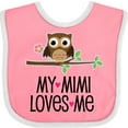 thumbnail image 3 of Inktastic My Mimi Loves Me Girls Owl Girls Baby Bib, 3 of 4