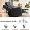 thumbnail image 6 of COSVALVE PU Leather Electric Massage Reclining Loveseat Chair Two-Seater Sofa Lumbar Heating with Cup Holders,Remote Control(Black), 6 of 19