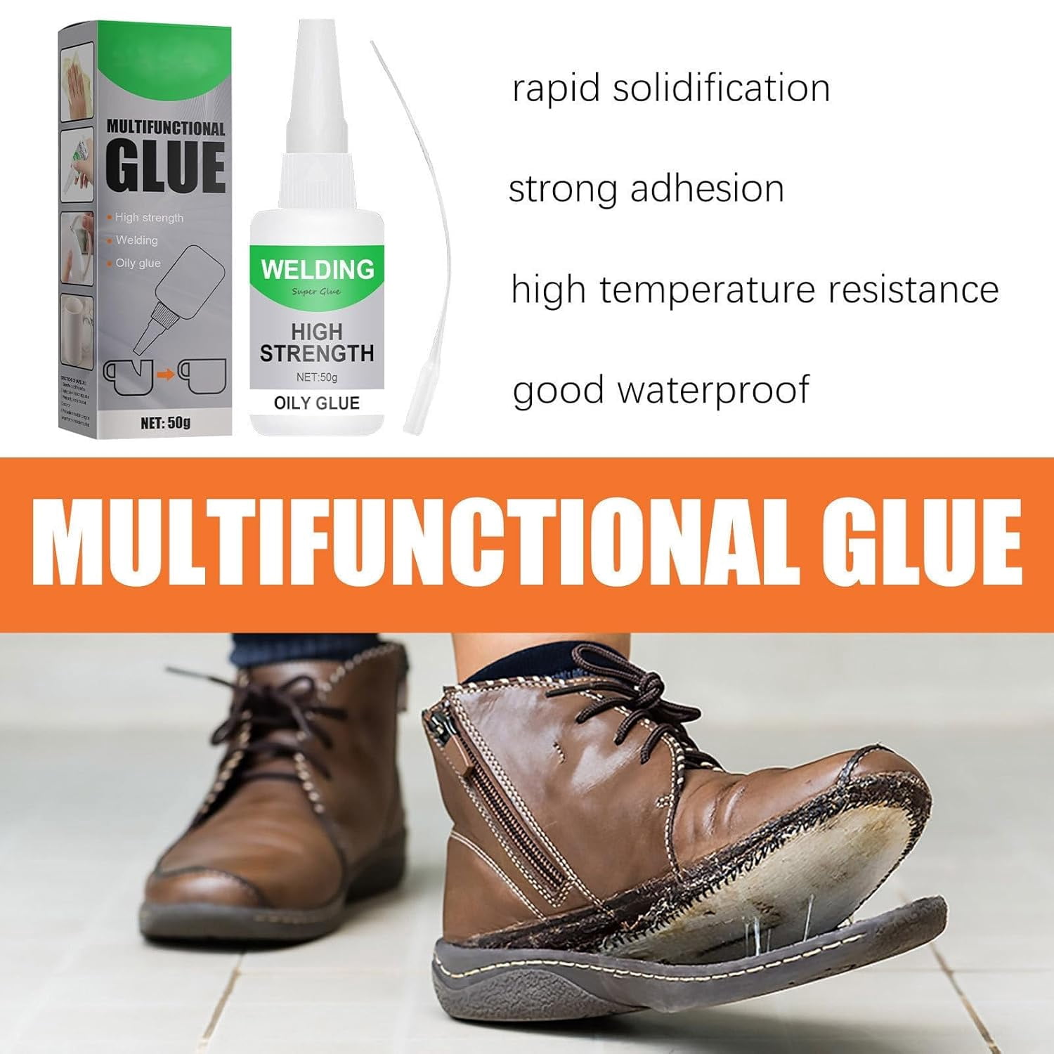 Magic Glue Strong & Fast Waterproof, Welding High Strength Oily Glue, Waterproof & High-Temperature Resistant Universal Repair Adhesive for Plastic, Wood, Ceramics