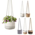 thumbnail image 2 of Colgador de plantas tejido de paja, soporte decorativo para plantas, macetero colgante para exteriores, 2 of 8