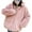 Pink, variant on Plus Size Zip Up Jacket for Women Solid Color Casual Long Sleeve Zipper Warm Sweatshirt Tops Coat Zip Up Fleece Jacket Outerwear with Pocket