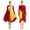 Yellow&Red, variant on Aiihoo Women Praise Tunic Overlay Long Sleeve Metallic Patchwork Lyrical Dance Dress Burgundy&Black M