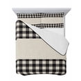 thumbnail image 7 of Quilts King Size Bedding Set, Retro Black Lightweight Quilted Comforter, Farmhouse Buffalo Plaid Vintage Beige Soft Reversible Bedspread Coverlet with Pillow Covers for All Season, 96" x 106", 7 of 7