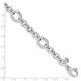 thumbnail image 5 of Sterling Silver Rhodium Plated Polished Link Bracelet, 5 of 5
